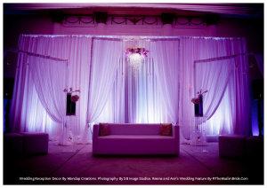 The Stage - Wedding Reception Decor By Mandap Creations. Photography By SB Image Studios. Reema and Asir's Wedding Feature By TheMuslimBride.Com
