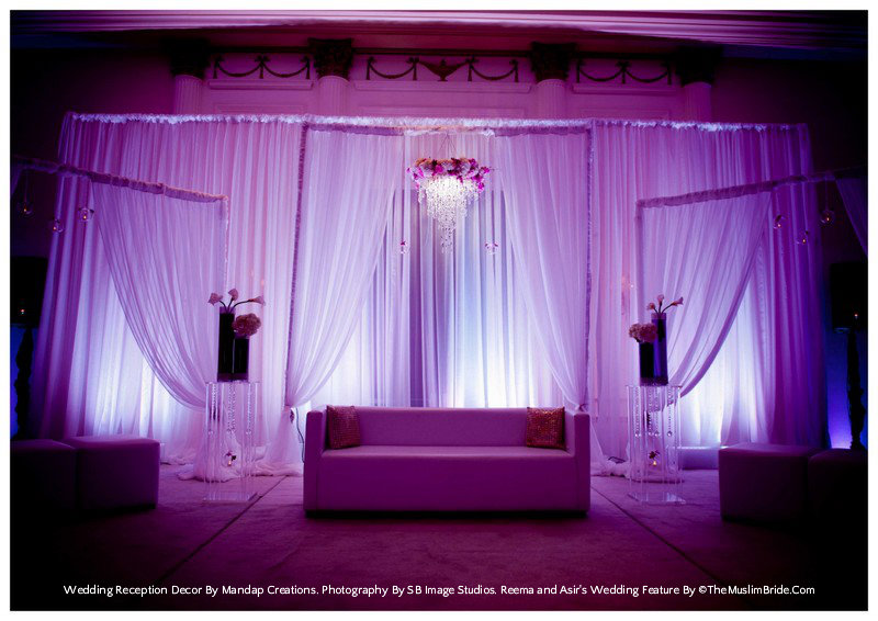 The Stage - Wedding Reception Decor By Mandap Creations. Photography By SB Image Studios. Reema and Asir's Wedding Feature By TheMuslimBride.Com
