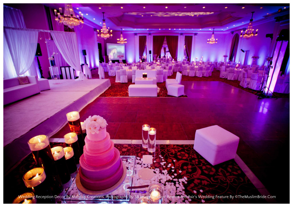 View Of The Room From Cake Table - Wedding Reception Decor By Mandap Creations. Photography By SB Image Studios. Reema and Asir's Wedding Feature By TheMuslimBride.Com