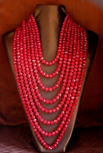 From Faria Siddiqui's Personal Collection. Red Quartz Statement Necklace - Feature By TheMuslimBride.Com